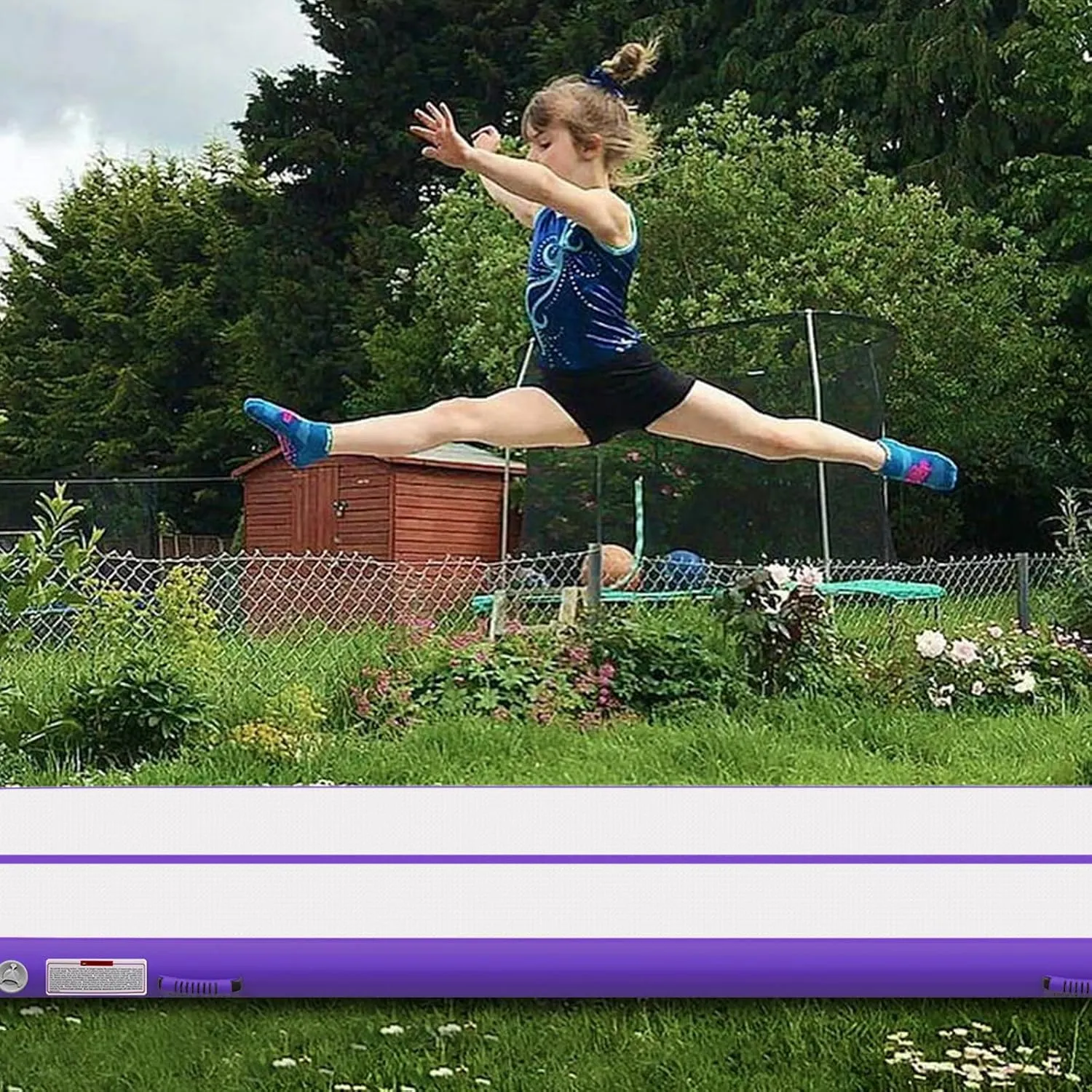 Air Mat Tumble Track, Gymnastics Mats Tumbling Track with Electric Air Pump for Home Use Cheerleading Training Kids Gym Yoga