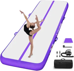 Air Mat Tumble Track, Gymnastics Mats Tumbling Track with Electric Air Pump for Home Use Cheerleading Training Kids Gym Yoga