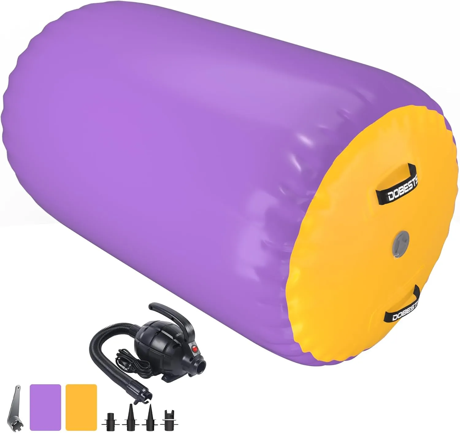 Air Roller Gymnastics Barrel Back Handspring Trainer Tumbling Barrel Yoga Barrel Mat with Electric Air Pump