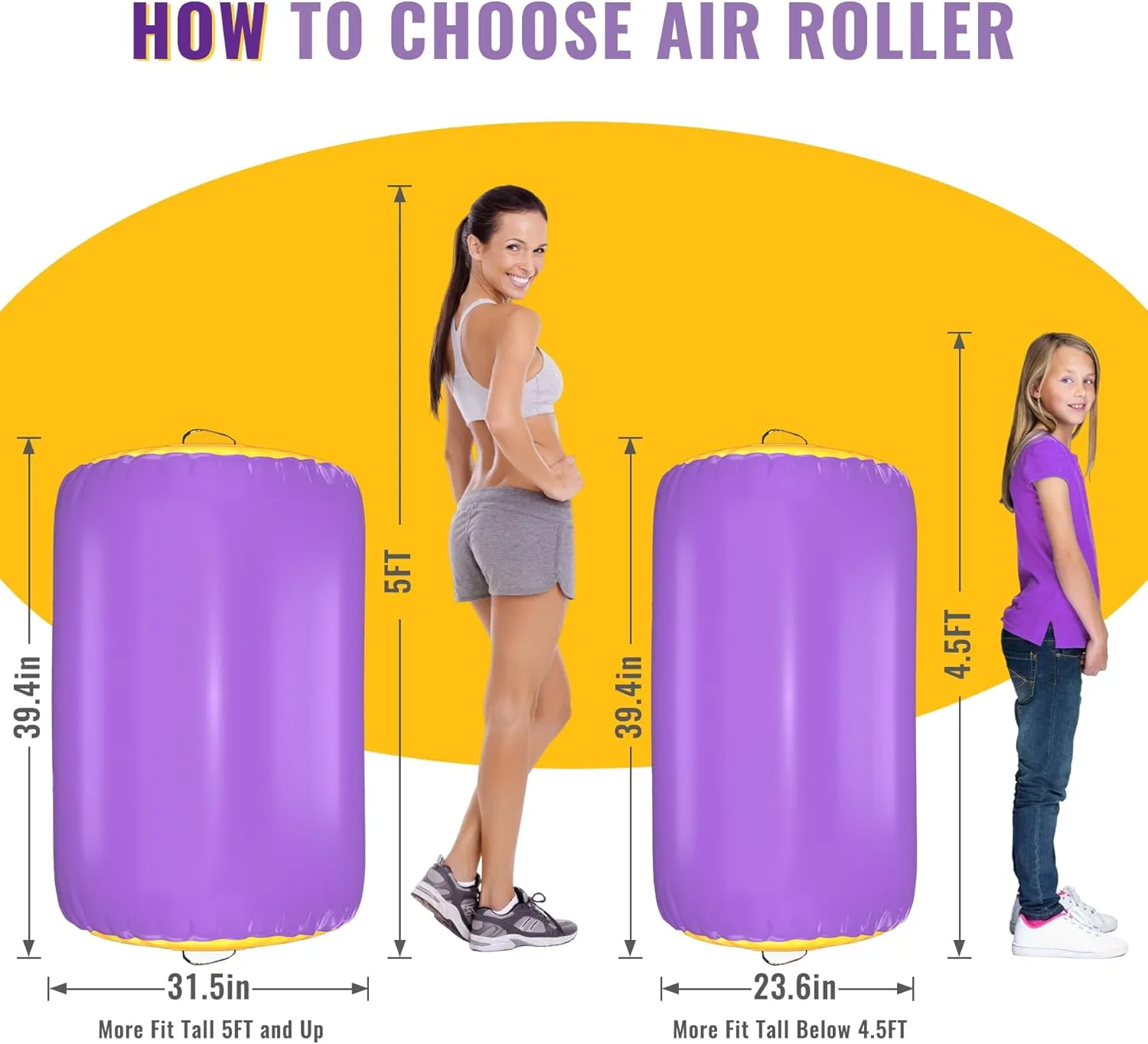 Air Roller Gymnastics Barrel Back Handspring Trainer Tumbling Barrel Yoga Barrel Mat with Electric Air Pump