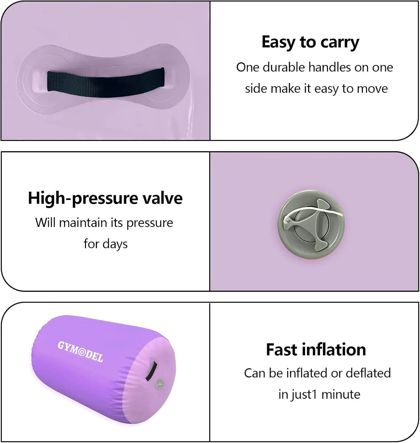Air Roller Gymnastics Barrel Inflatable Tumbling Roller Air Mat, Air Barrel Gymnastics Tumble Track Mat with Pump for Backhandspring/Training Cheerleading/Yoga/Home and Outdoor Use