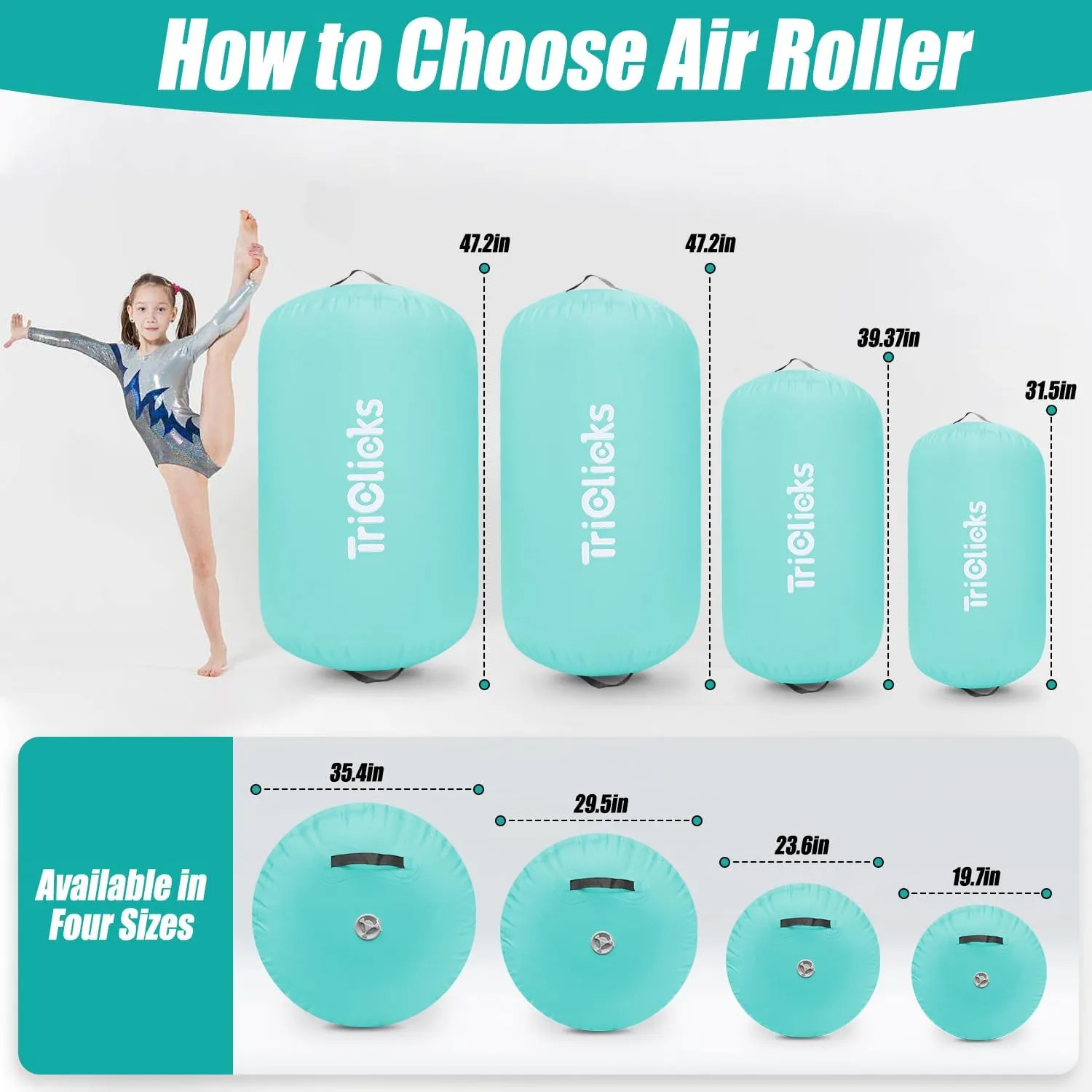 Air Roller Gymnastics Barrel Inflatable Tumbling Roller Air Octagon Mat for Backhandspring Training Home Use