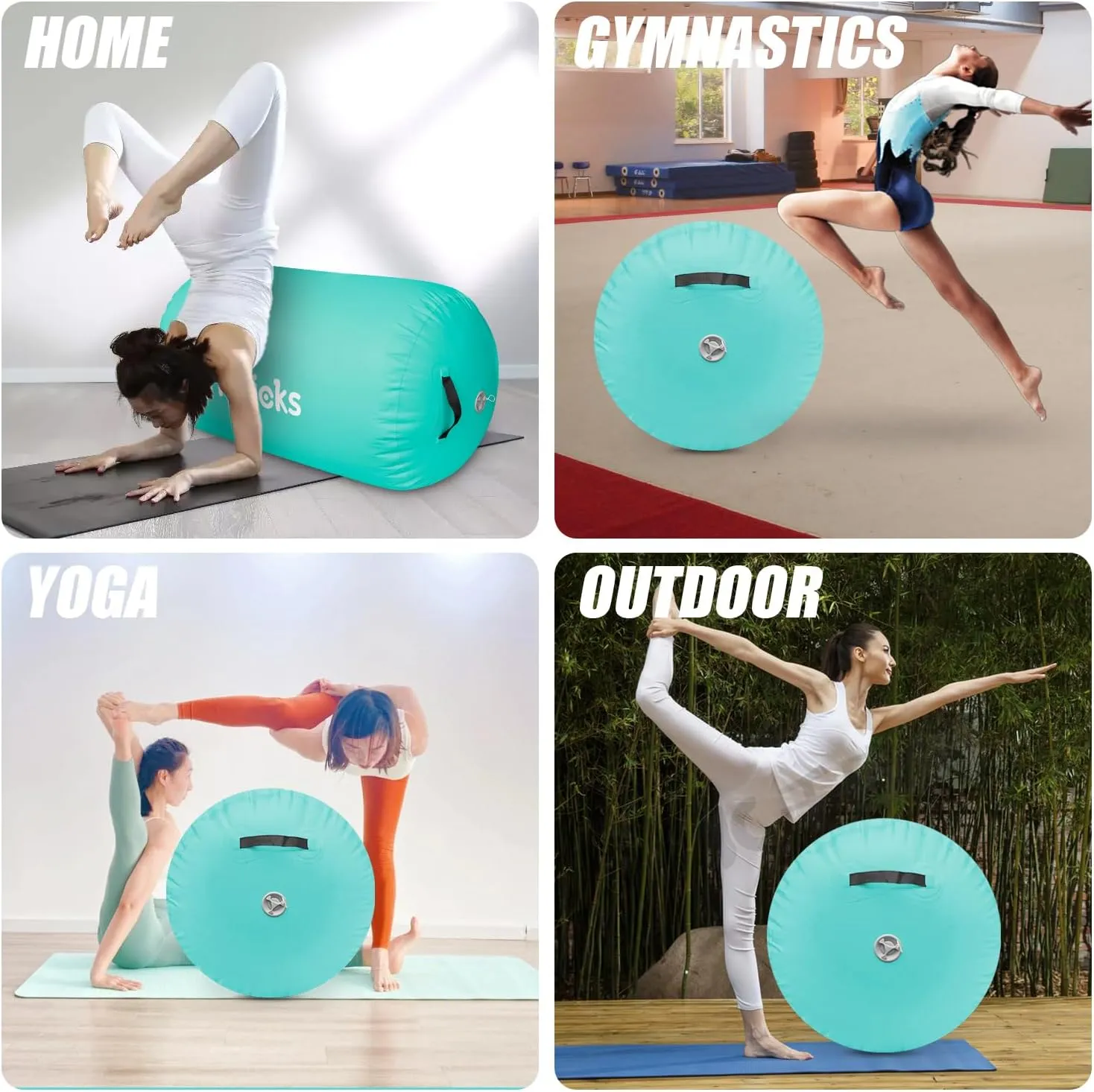 Air Roller Gymnastics Barrel Inflatable Tumbling Roller Air Octagon Mat for Backhandspring Training Home Use