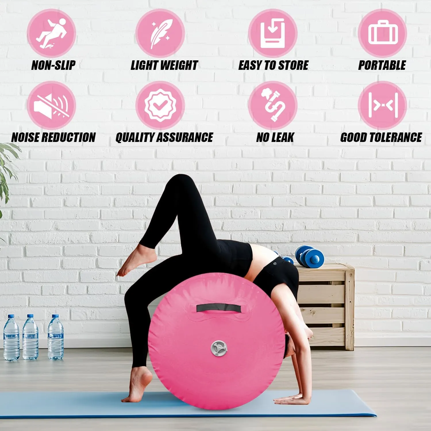 Air Roller Gymnastics Barrel Inflatable Tumbling Roller Air Octagon Mat for Backhandspring Training Home Use