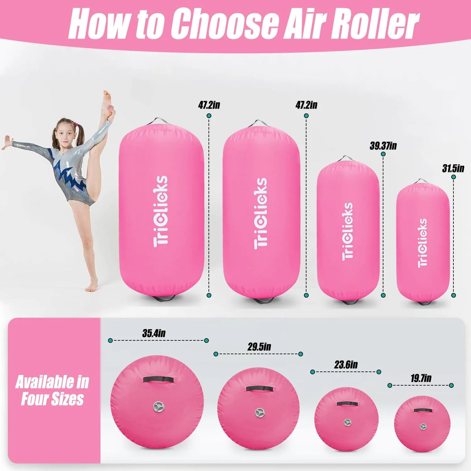 Air Roller Gymnastics Barrel Inflatable Tumbling Roller Air Octagon Mat for Backhandspring Training Home Use