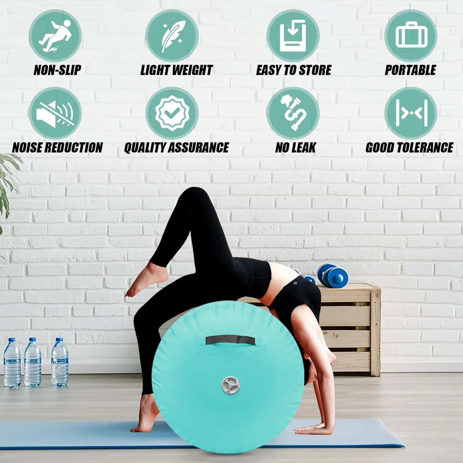 Air Roller Gymnastics Barrel Inflatable Tumbling Roller Air Octagon Mat for Backhandspring Training Home Use