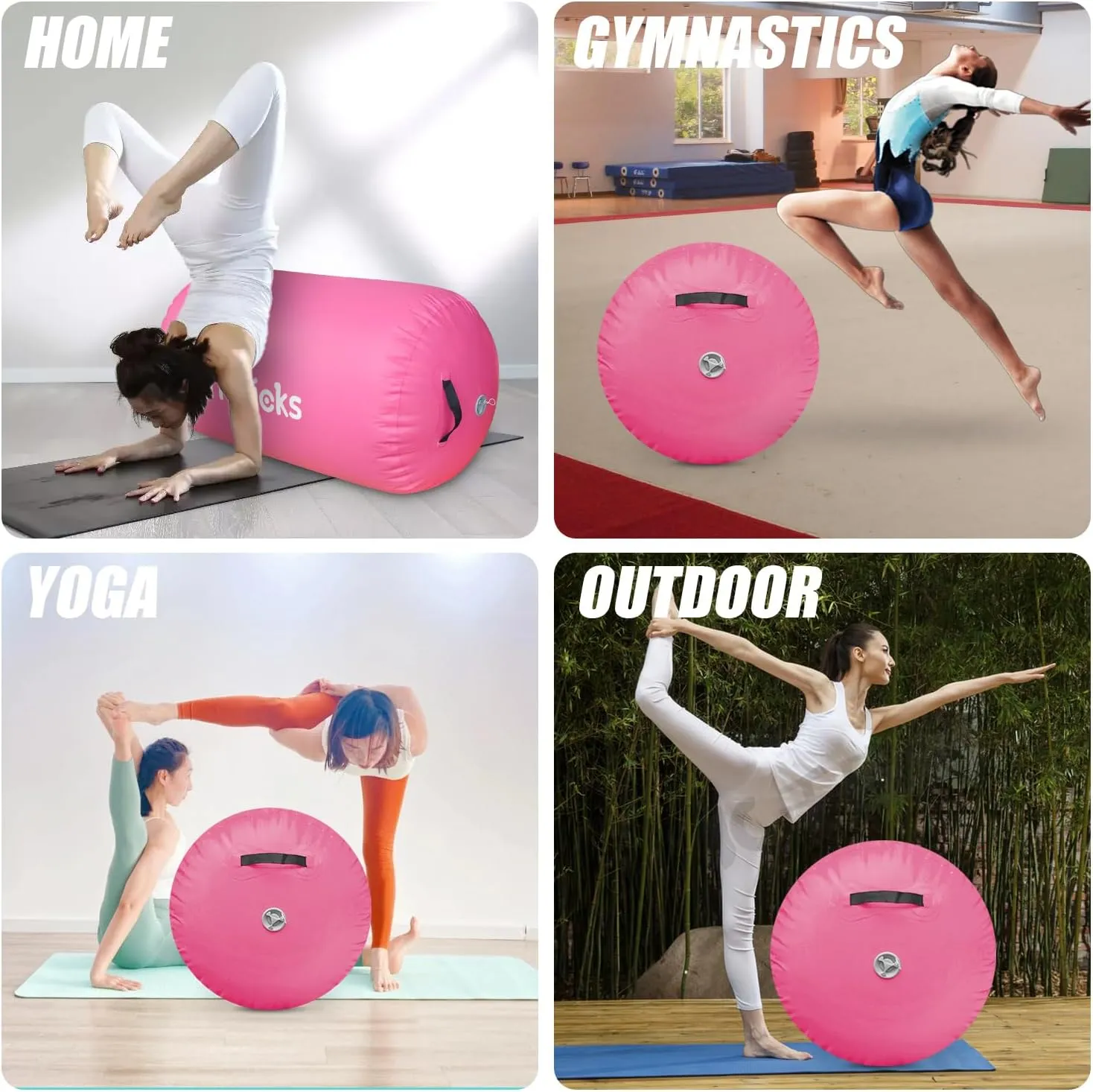Air Roller Gymnastics Barrel Inflatable Tumbling Roller Air Octagon Mat for Backhandspring Training Home Use
