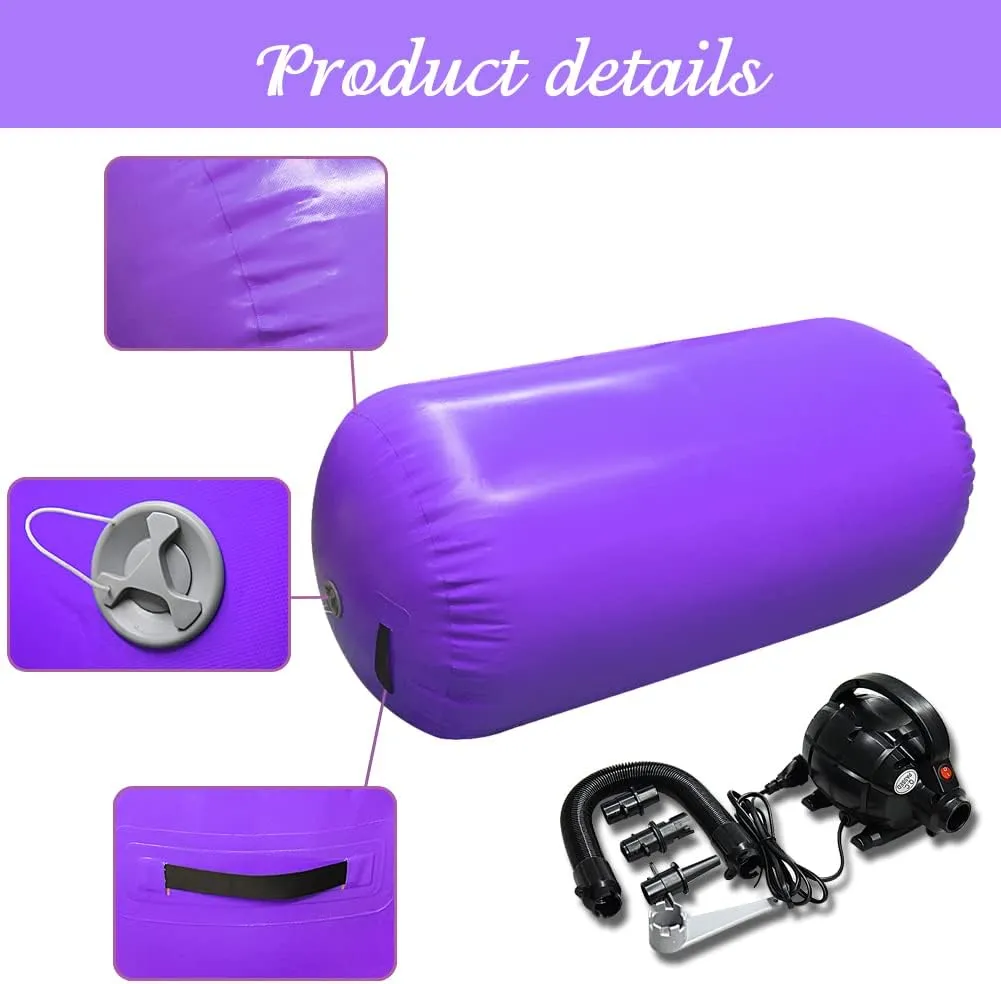 Air Tumbling Mat Tumble Track With Electric Pump，Inflatable Gymnastics Barrel Roller for Home Use,Gym Training,Cheer leading,Yoga