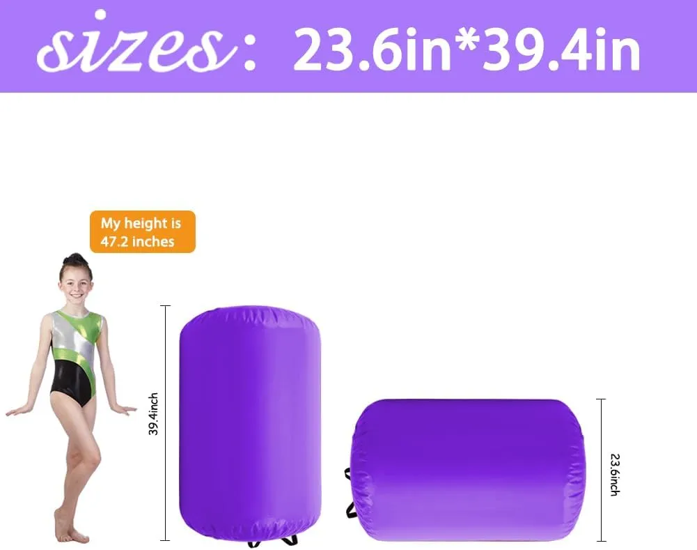 Air Tumbling Mat Tumble Track With Electric Pump，Inflatable Gymnastics Barrel Roller for Home Use,Gym Training,Cheer leading,Yoga