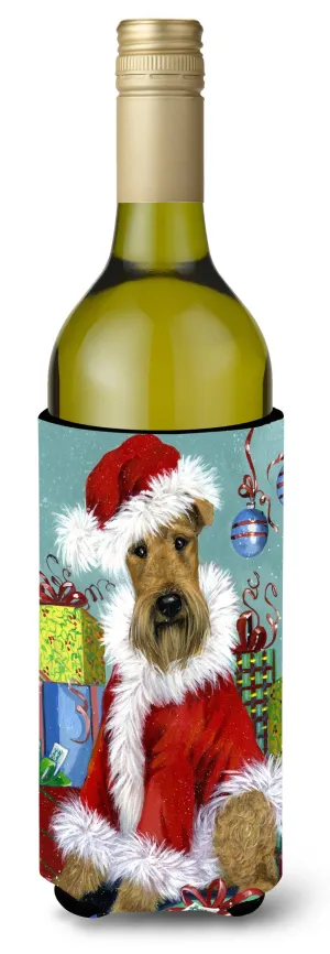 Airedale Santa Christmas Wine Bottle Hugger PPP3004LITERK