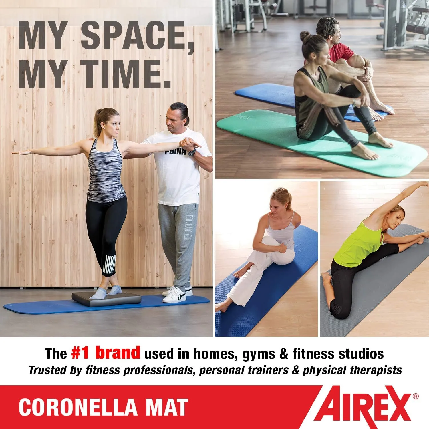 AIREX Official Coronella Exercise Mat - Home Workout Mat for Rehabilitation, Strength Training, Aerobics, Water Fitness, Exercise, Home Workouts, Floor Exercises with Premium Foam