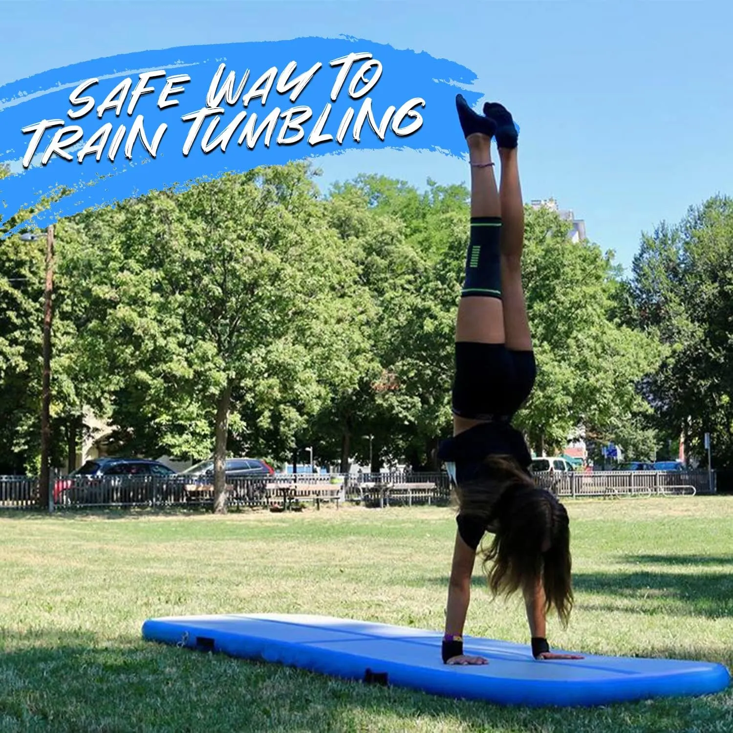 AirMat Nordic Carbon Air Mat Tumble Track 10ft/13ft/16ft/20ft/26ft with Electric Air Pump, Inflatable Gymnastics Mat for Home, Best for Gymnastics, Cheerleading, Tumbling Mat