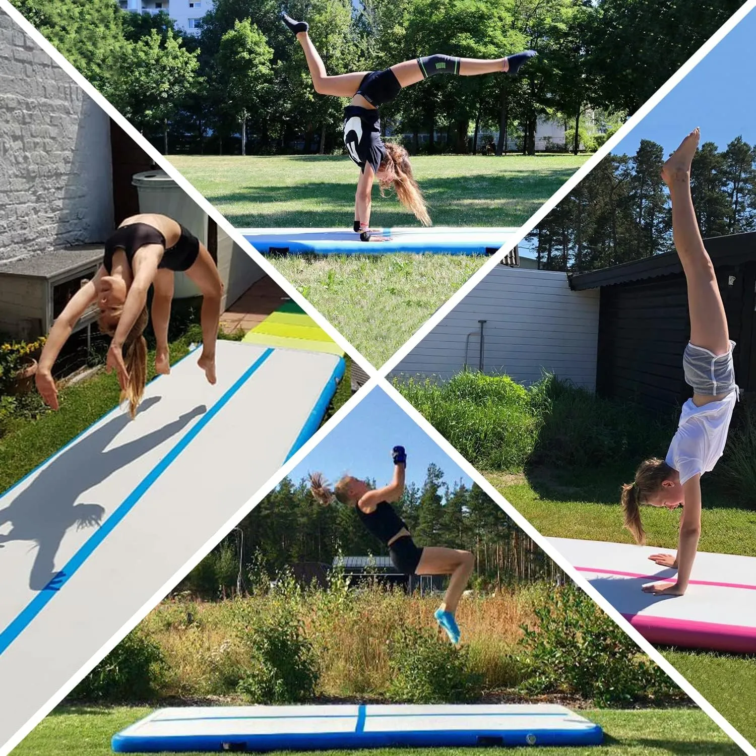 AirMat Nordic Carbon Air Mat Tumble Track 10ft/13ft/16ft/20ft/26ft with Electric Air Pump, Inflatable Gymnastics Mat for Home, Best for Gymnastics, Cheerleading, Tumbling Mat