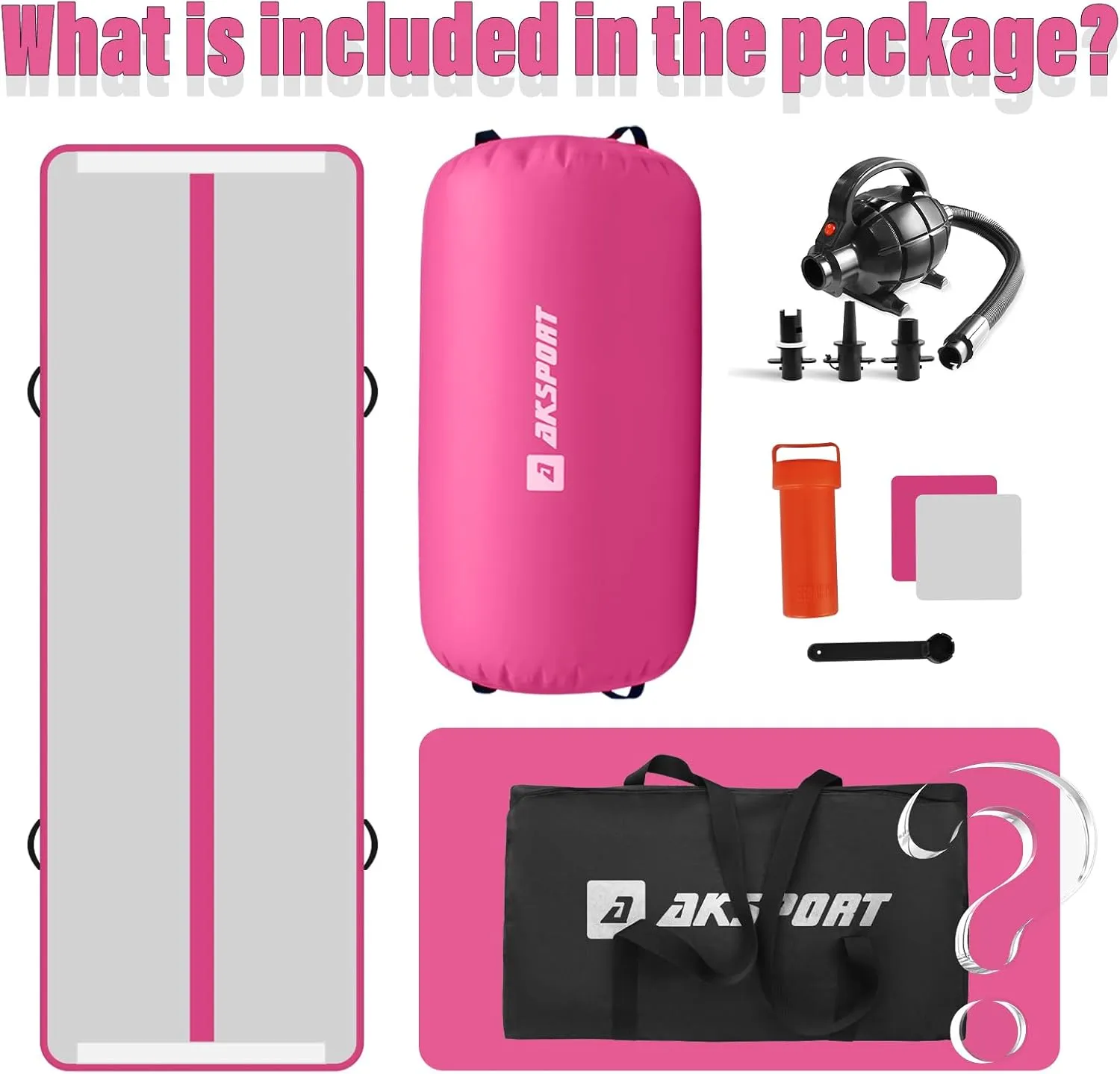AKSPORT Air Roller Gymnastics Air Barrel for Backbends and Back Handsprings Exercise Training with Electric Air Pump for Home Use/Yoga/Cheerleading/Tumbling/Back Walkovers