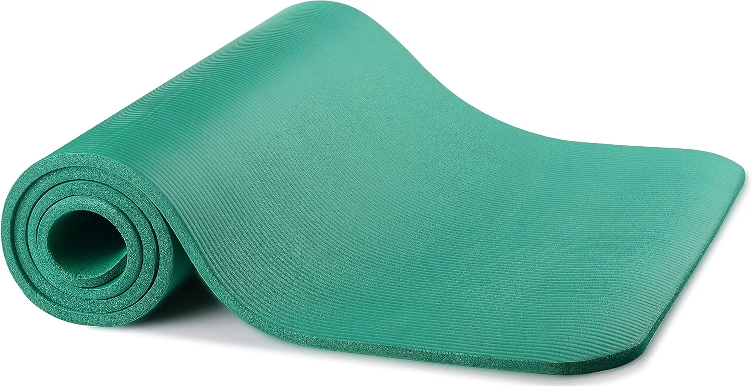 All Purpose 1/2-Inch Extra Thick High Density Anti-Tear Exercise Yoga Mat with Carrying Strap with Optional Yoga Blocks, Multiple Colors