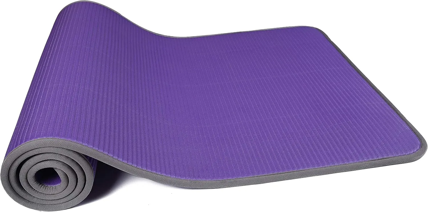 All-Purpose 2/5-Inch (10mm) Extra Thick High Density Anti-Slip Exercise Pilates Yoga Mat with Carrying Strap, Multiple Colors