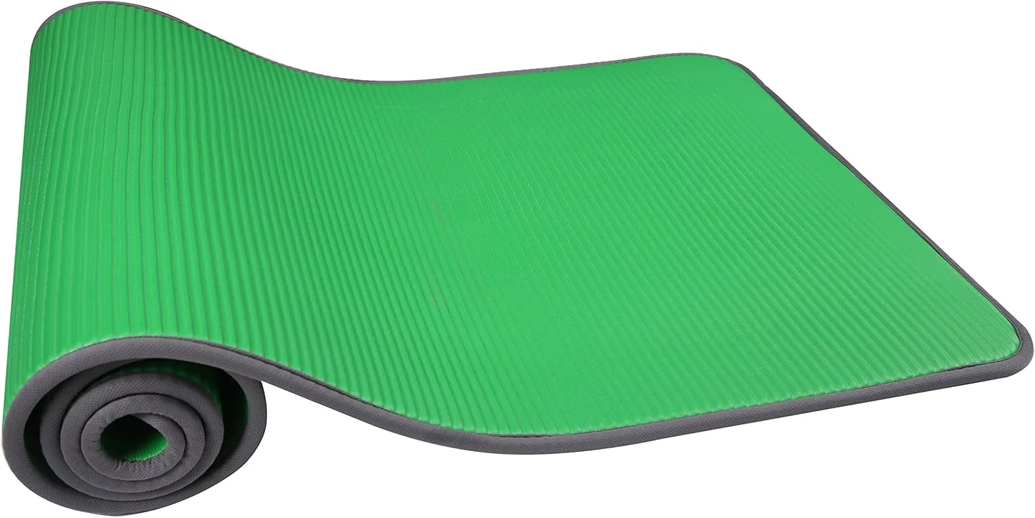 All-Purpose 2/5-Inch (10mm) Extra Thick High Density Anti-Slip Exercise Pilates Yoga Mat with Carrying Strap, Multiple Colors