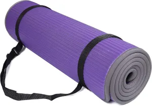All-Purpose 2/5-Inch (10mm) Extra Thick High Density Anti-Slip Exercise Pilates Yoga Mat with Carrying Strap, Multiple Colors