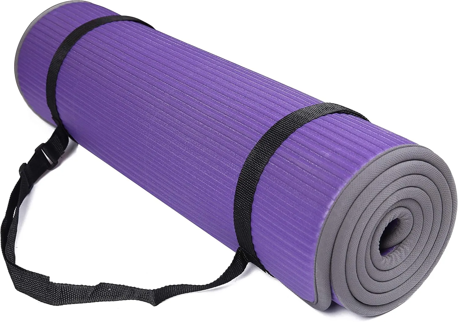All-Purpose 2/5-Inch (10mm) Extra Thick High Density Anti-Slip Exercise Pilates Yoga Mat with Carrying Strap, Multiple Colors