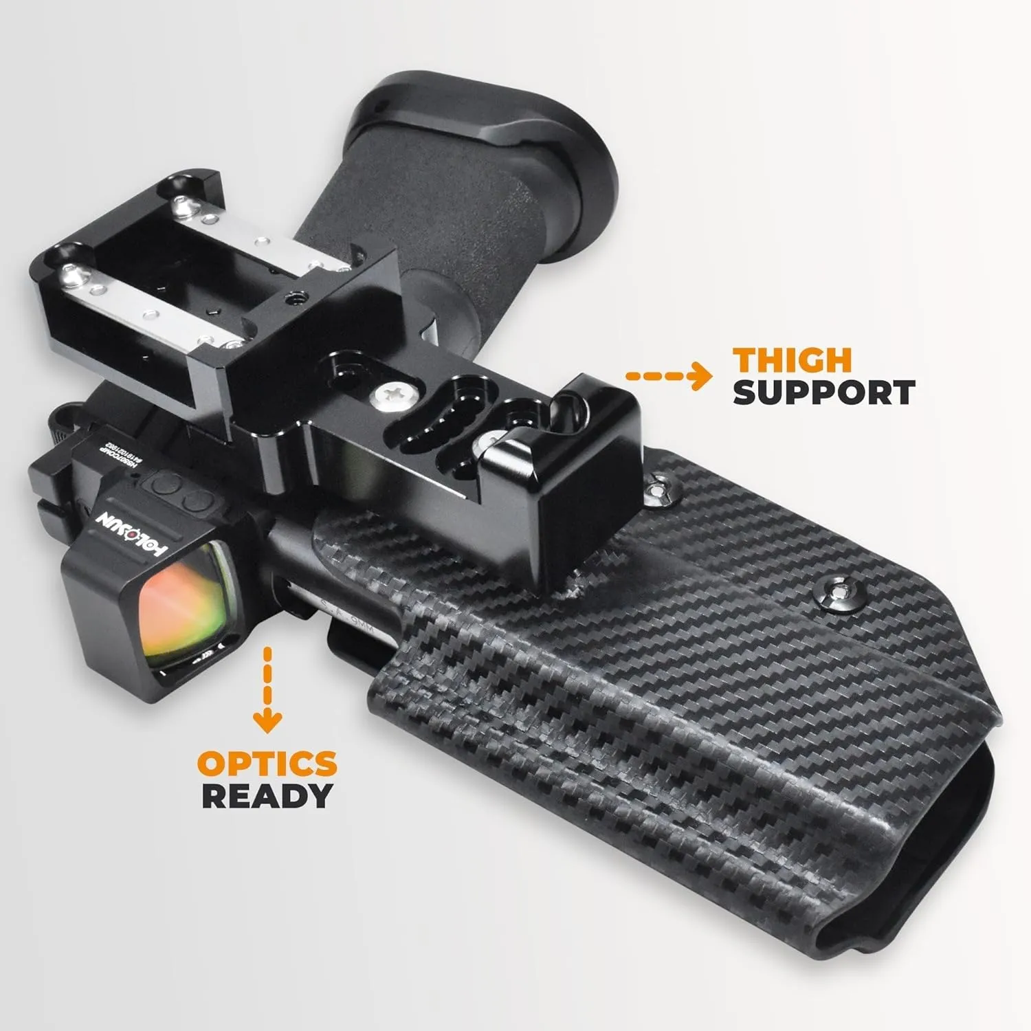 Alloy Competition Holster OWB Fits Bul Armory Axe Tomahawk FS Outside The Waistband Carry Gun Holster Kydex American Made OWB Aluminum Belt Attachment