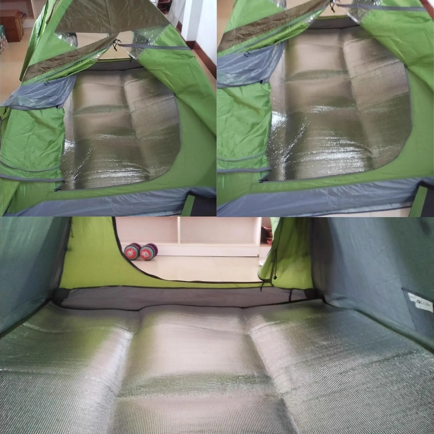 Aluminium Sleeping Mat Foam Mats, Sleeping Mat 4mm Thick Outdoor Double-Sided Moisture-Proof Foldable Tent for Camping Insulated Mat Foldable Tent Mat Floor Mat Thermal Mat