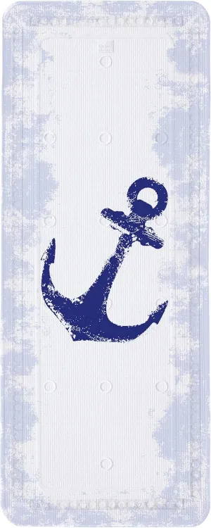 Anchor Bath Safety Mat, PVC Foam, Dark Blue, 92 x 36 x 0.3 cm, 92 x 36 cm (Rectangular), Multicolor