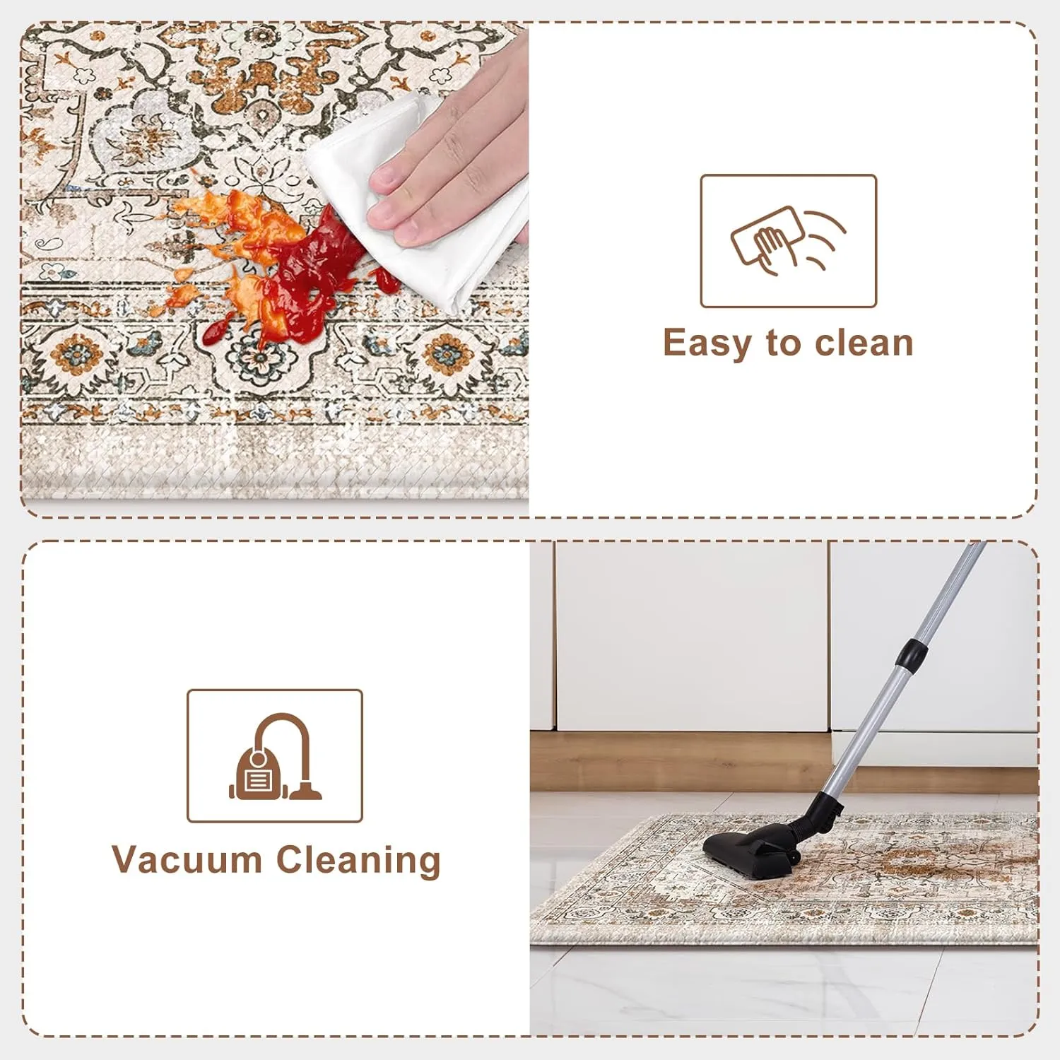 Anti Fatigue Kitchen Mat Cushioned Kitchen Floor Mats, Memory Foam Kitchen Rugs Non Slip Padded Kitchen Mats for Floor, Comfort Kitchen Runner Rug for Hallway,Laundry,Office(Cream)