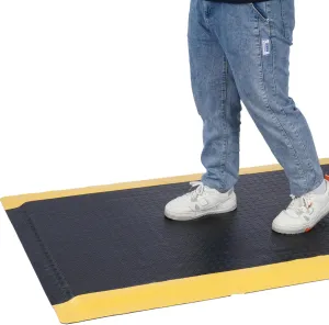 Anti Fatigue Mats Industrial 3' x 5' 15/16" Thick Ergonomic Standing Floor Mat Kitchen Mat for Standing Heavy Duty Commercial Diamond Plate Border Safety Mat