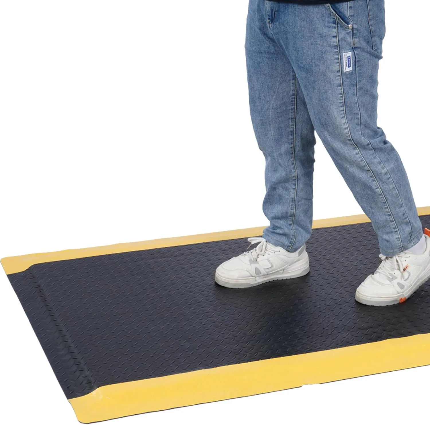 Anti Fatigue Mats Industrial 3' x 5' 15/16" Thick Ergonomic Standing Floor Mat Kitchen Mat for Standing Heavy Duty Commercial Diamond Plate Border Safety Mat