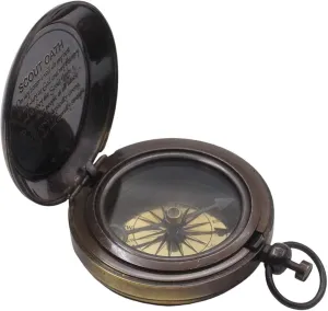Antique Brass Compass,Pocket Compass, Outdoor Compass,Camping Compass, Hiking Compass, Hunting Compass, Survival Compass, Tools Gift by DOLLOND LONDON1920