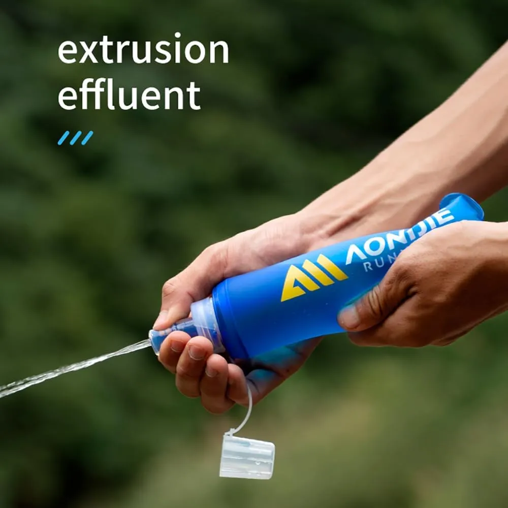 AONIJIE Soft Flask 250mL/500mL TPU Collapsible Water Bottles for Outdoor Sports Hydration Ideal for Running Hiking Cycling Climbing (A#500ML Soft Flask)