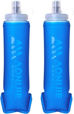 AONIJIE Soft Flask 250mL/500mL TPU Collapsible Water Bottles for Outdoor Sports Hydration Ideal for Running Hiking Cycling Climbing (D#500ML(Embossing))