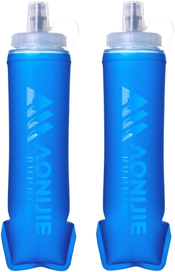 AONIJIE Soft Flask 250mL/500mL TPU Collapsible Water Bottles for Outdoor Sports Hydration Ideal for Running Hiking Cycling Climbing (D#500ML(Embossing))