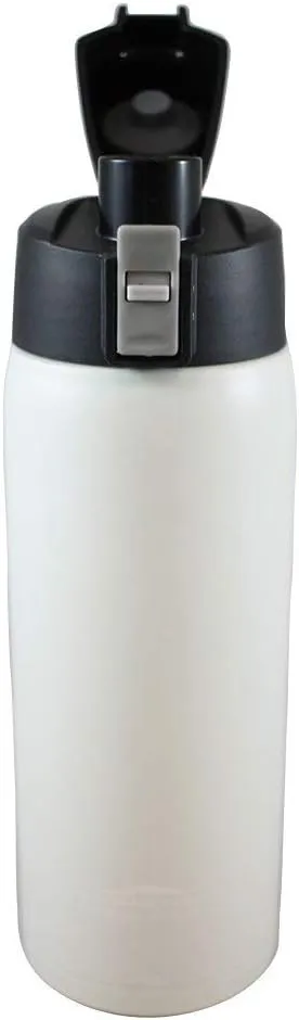 Aquatix (Artic White, 21 Ounce) Pure Stainless Steel Double Wall Vacuum Insulated Sports Water Bottle with Convenient Flip Top - Keeps Drinks Cold for 24 Hours, Hot for 6 Hours