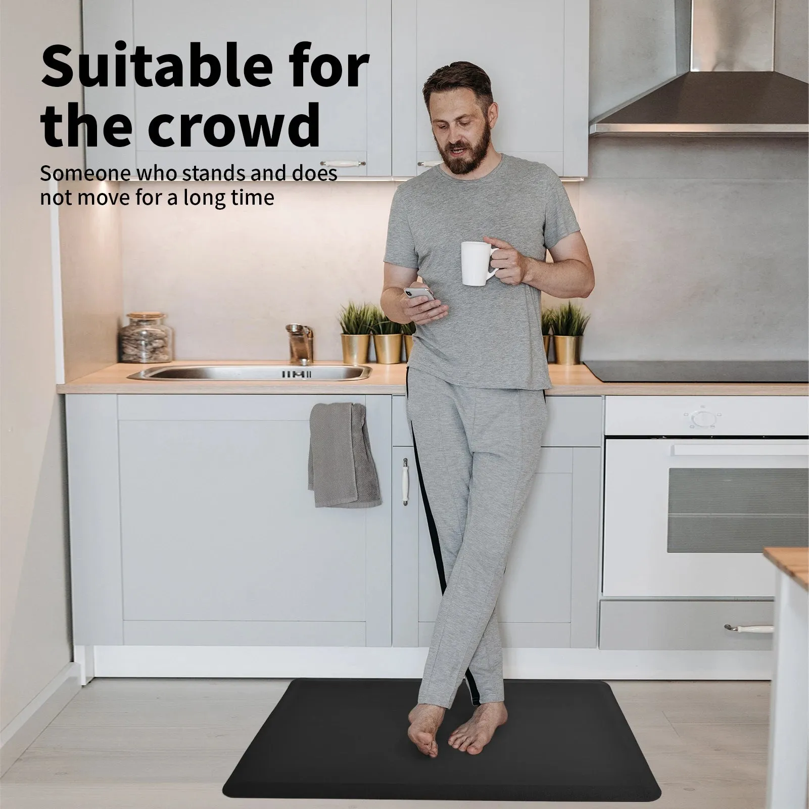 Art3d Anti Fatigue Mat Cushioned Kitchen Mat - Non Slip Foam Comfort Cushion for Standing Desk, Office(71x44cm)