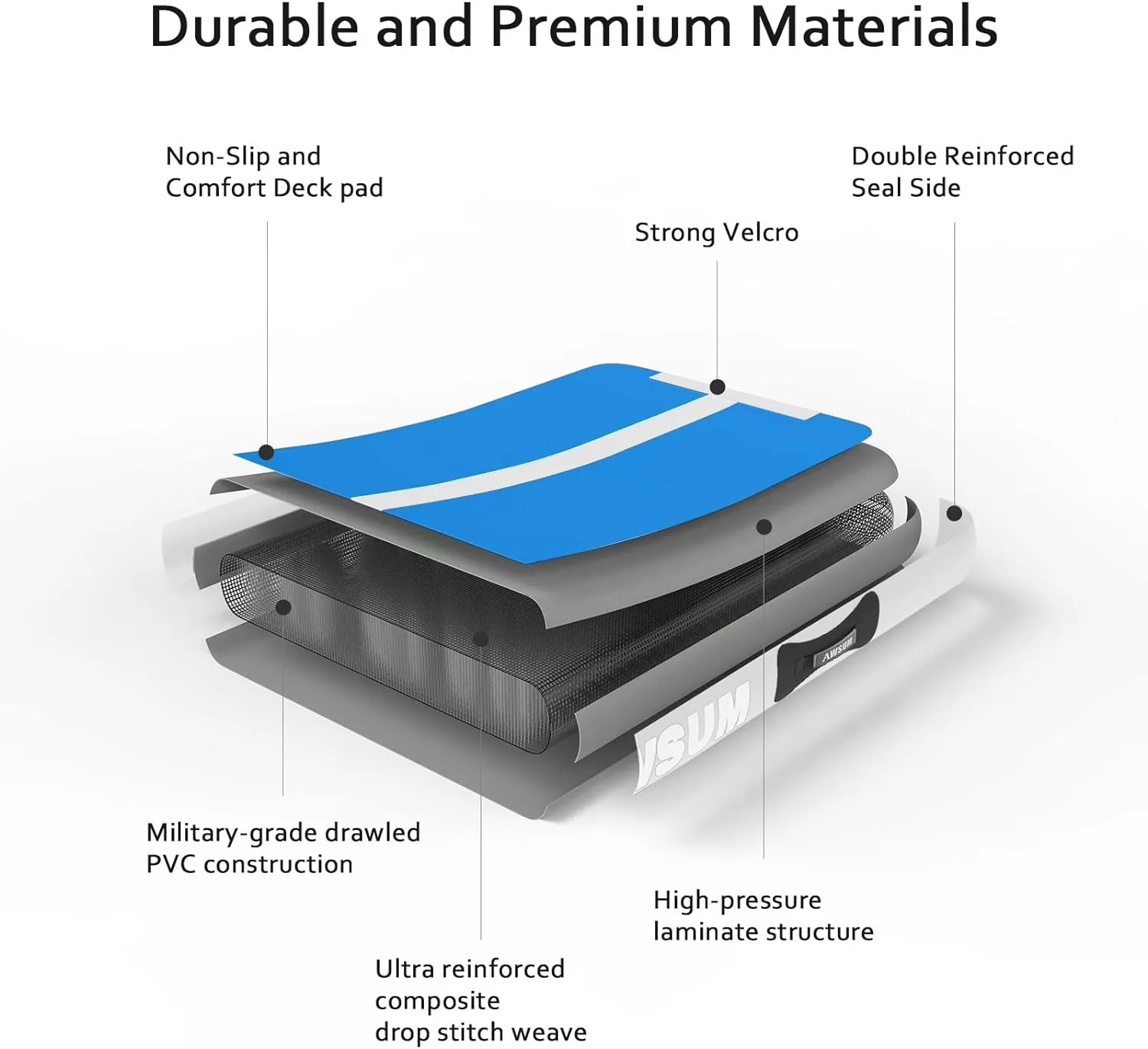 AWSUM Inflatable Air Gymnastics Mat 10ft/13ft/16ft/20ft/23ft Training mat 4/8 inches Thick tumbling mat with Electric Pump for Home/Gym/Outdoor