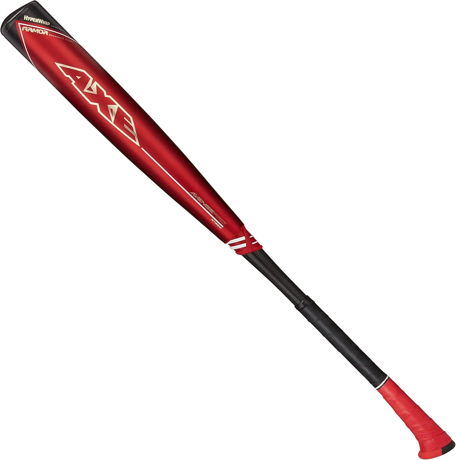 Axe Bat 2023 Avenge Pro Hybrid (-3) BBCOR Baseball Bat, 3-Piece Alloy/Composite Hybrid, Red/Black/Gold
