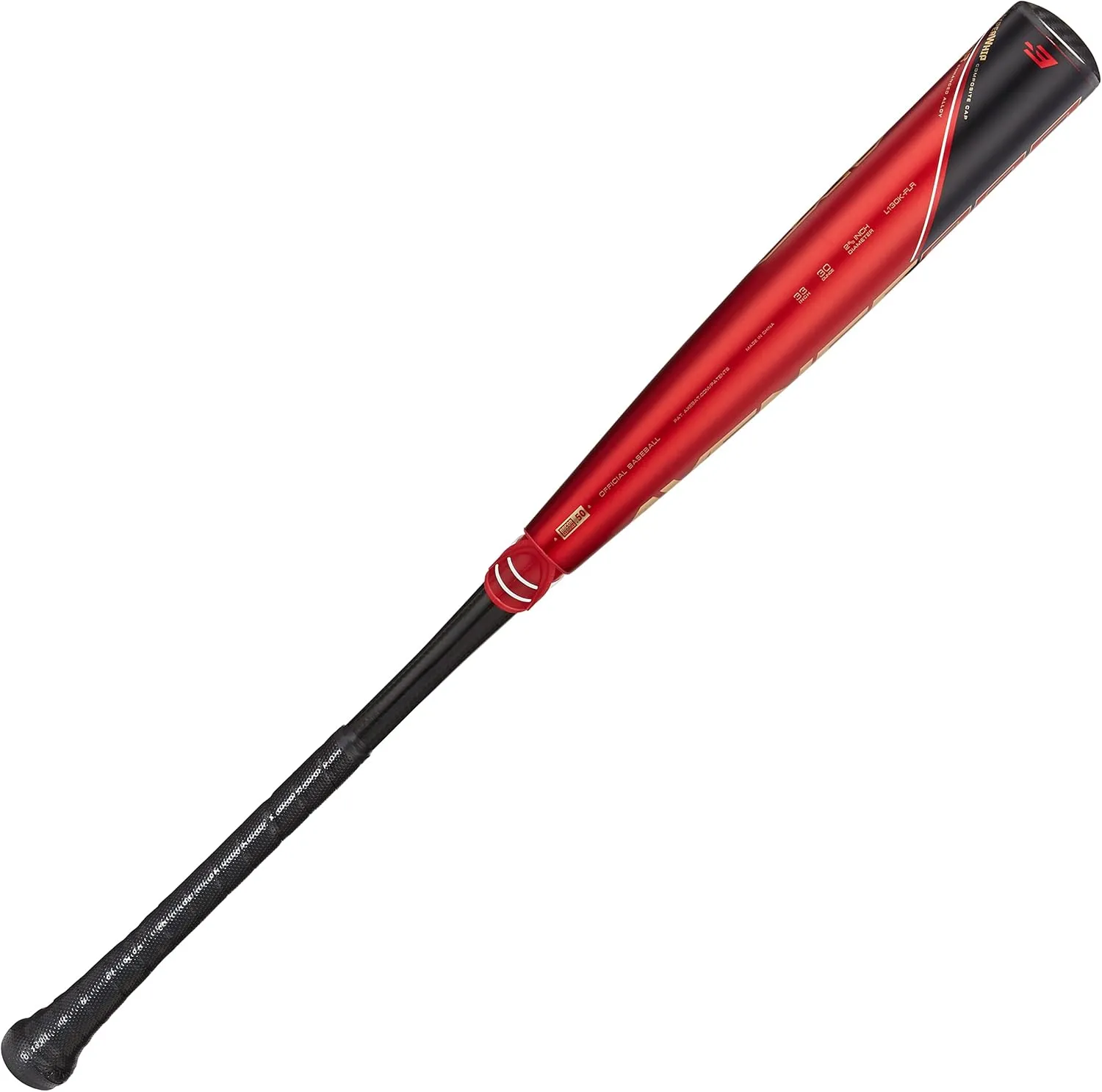 Axe Bat 2023 Avenge Pro Hybrid (-3) BBCOR Baseball Bat, 3-Piece Alloy/Composite Hybrid, Red/Black/Gold