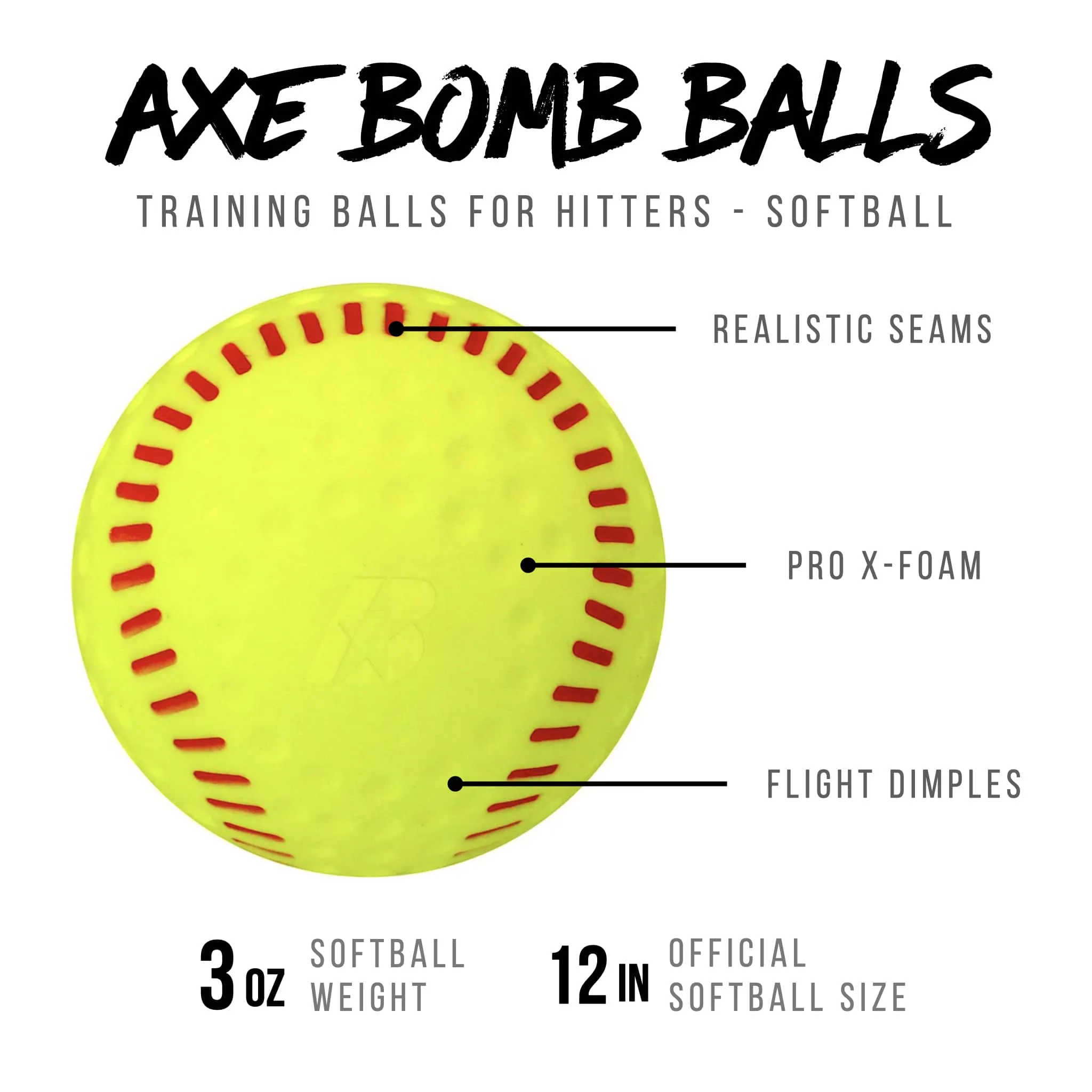 Axe Bomb Training Balls - (Softball or Baseball) 1 Dozen
