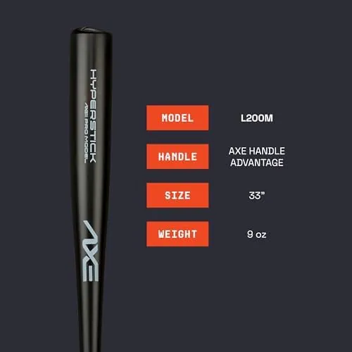 Axe | Hyperstick | Premium Backyard Plastic Bat & Ball Set | 33" | Kids, Youth, Teens, & Adults