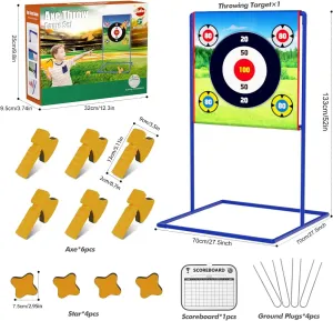 Axe Star Throwing Game Set Toy For Kids Indoor Outdoor Fun