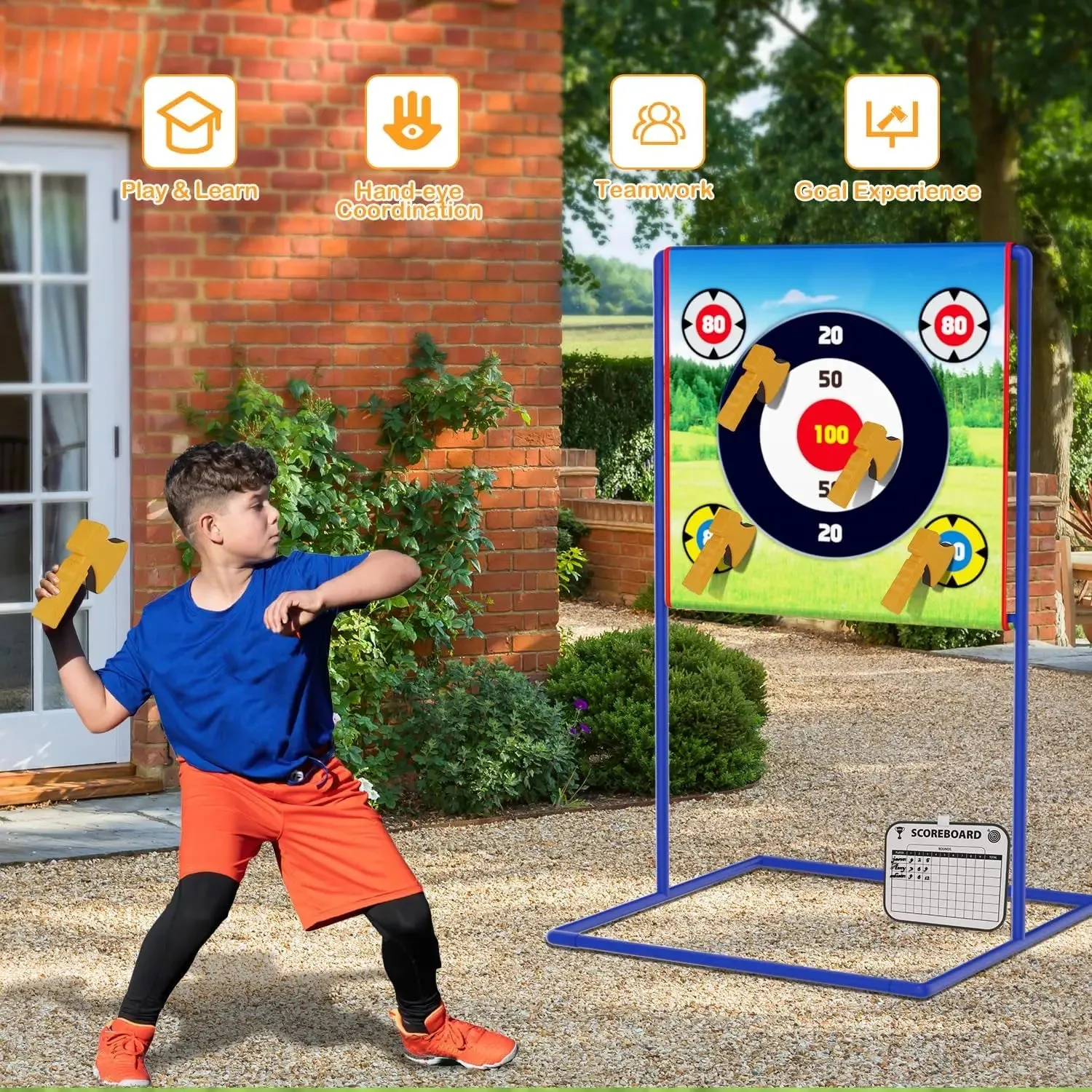 Axe Star Throwing Game Set Toy For Kids Indoor Outdoor Fun