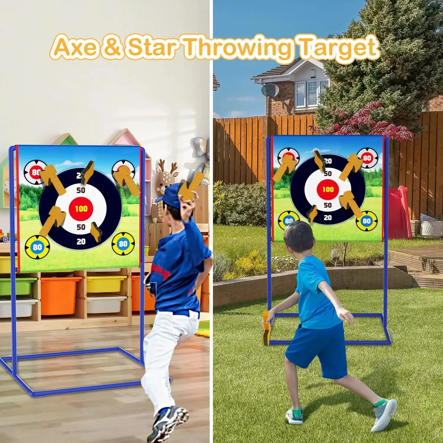 Axe Star Throwing Game Set Toy For Kids Indoor Outdoor Fun