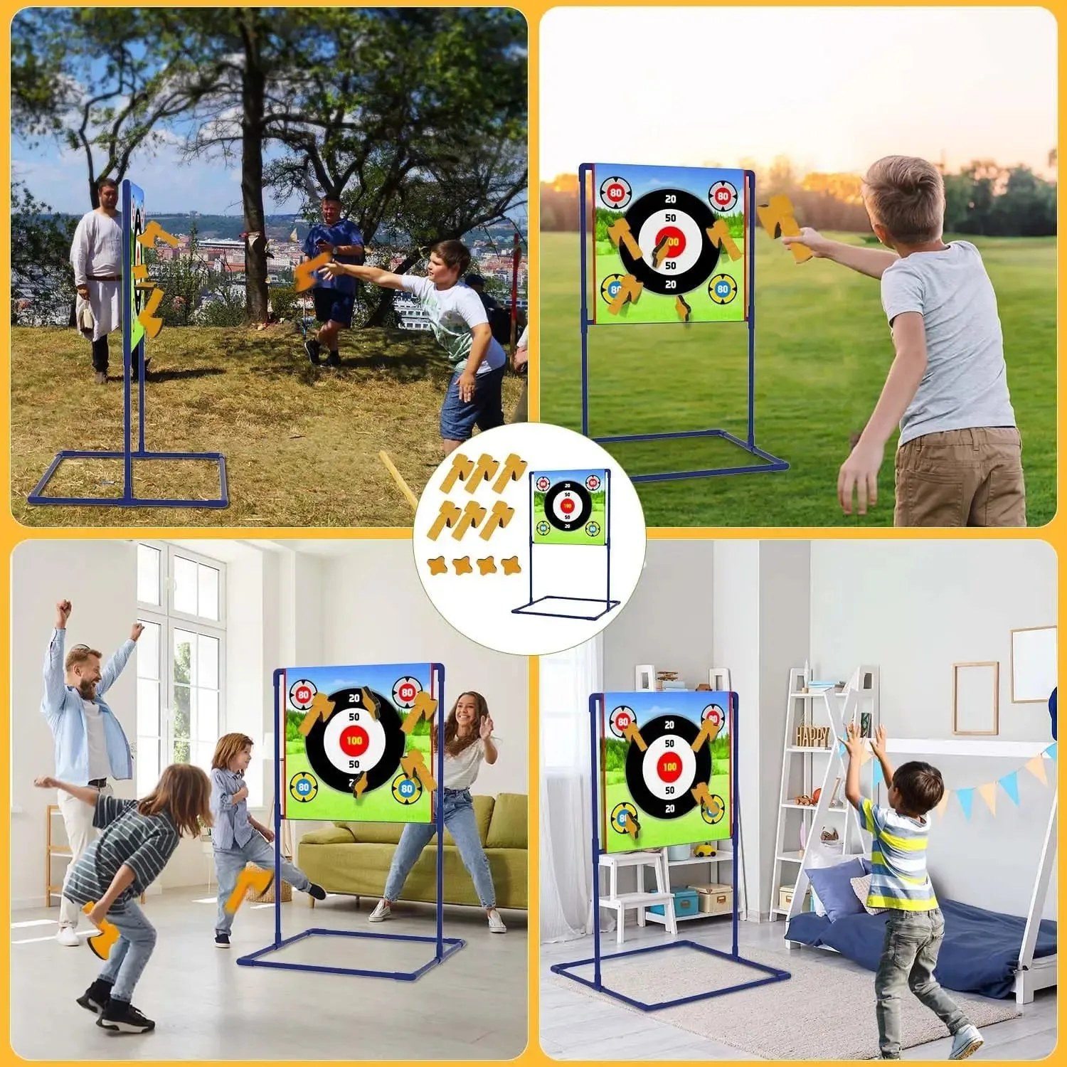 Axe Star Throwing Game Set Toy For Kids Indoor Outdoor Fun