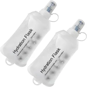 AXEN Soft Flask TPU Foldable Running Hydration Flask, Soft Collapsible Water Bottle for Hydration Pack Cycling Marathon Running Hiking