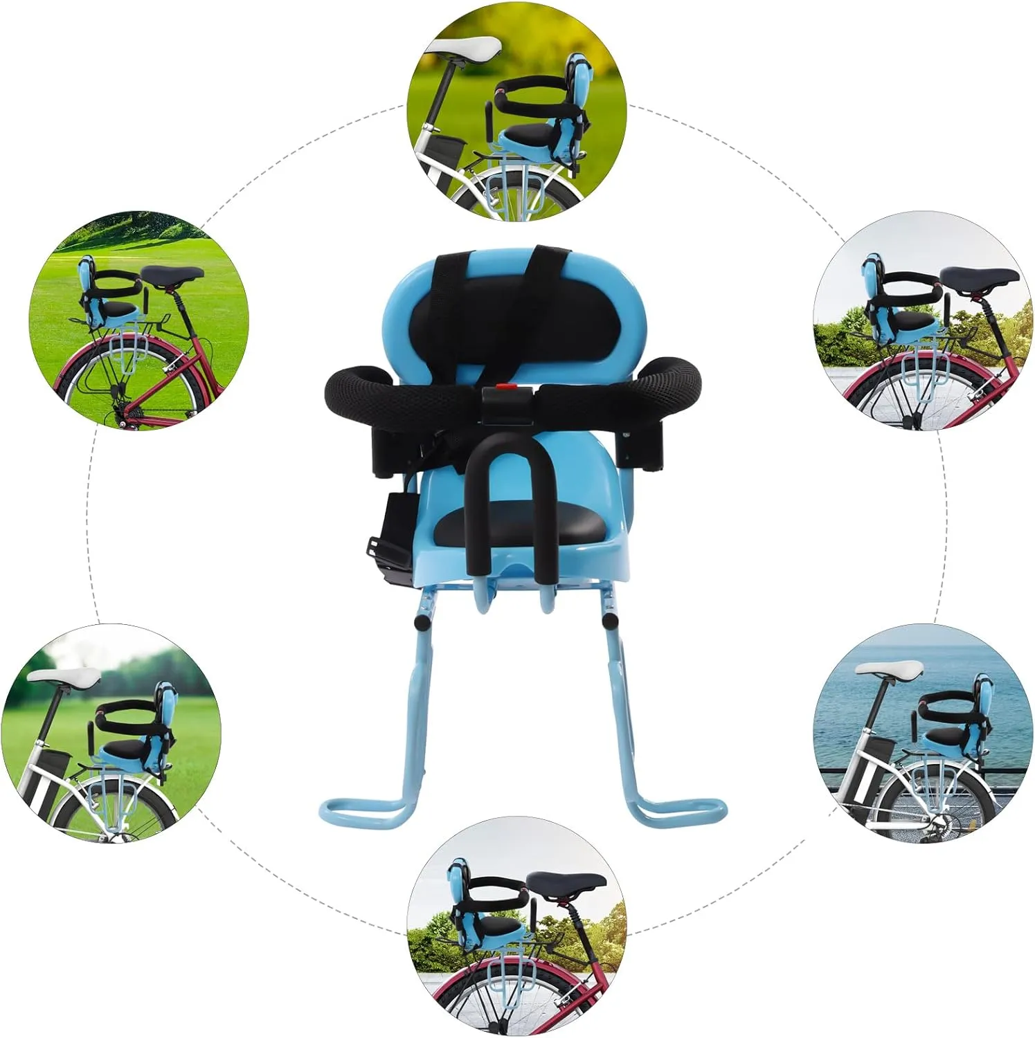 Baby Bike Seat Rear Mounted Toddler Kids Bike Seat for Adult Bike Back Mount Removable Safety Back Child Carrier Bicycle Seat for Most Bikes