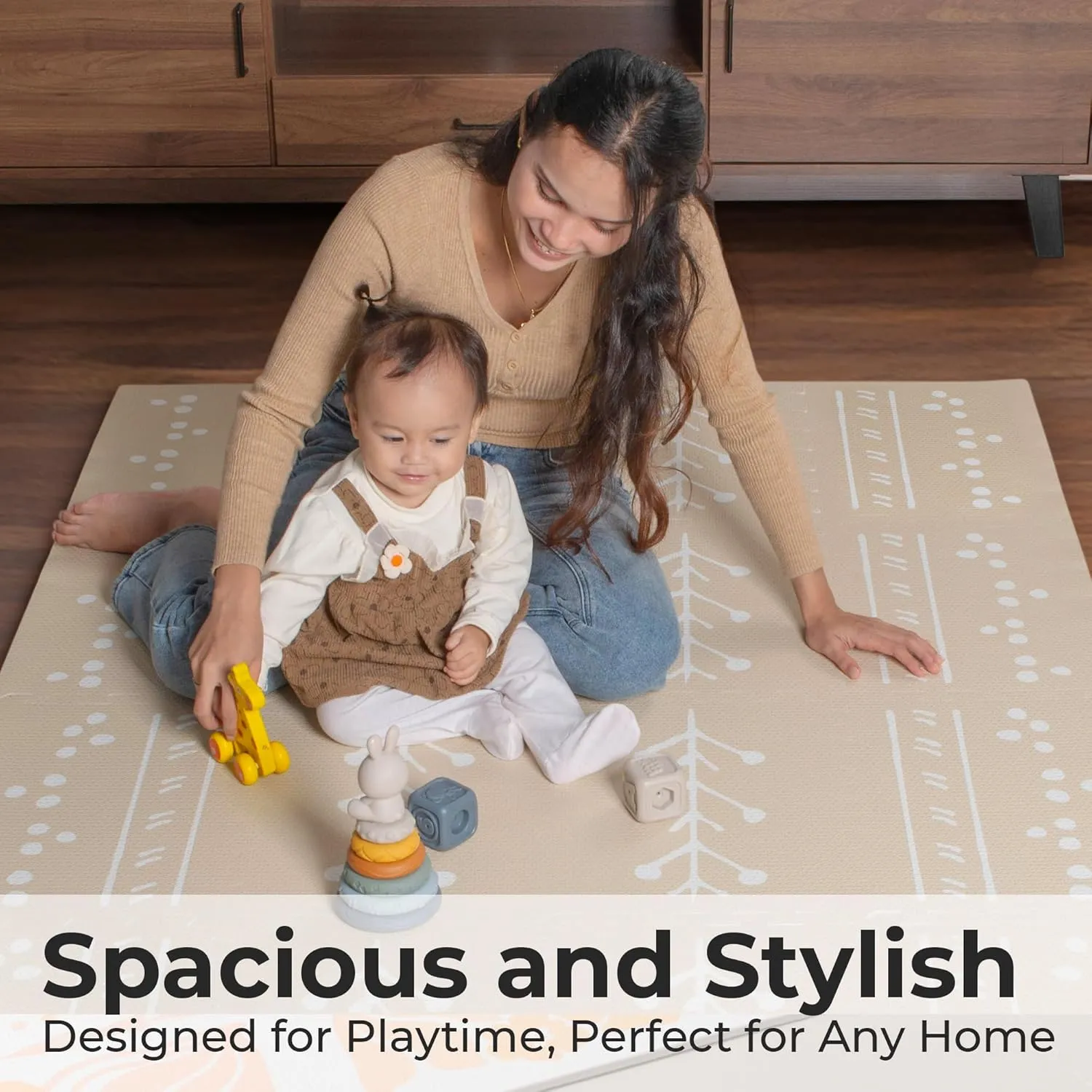 Baby Foam Tiles for Floor - Soft Play Mat Tiles for a Safe Play Area - 48 x 66 Large Baby Mat for Floor, Perfect for Kids' Playroom