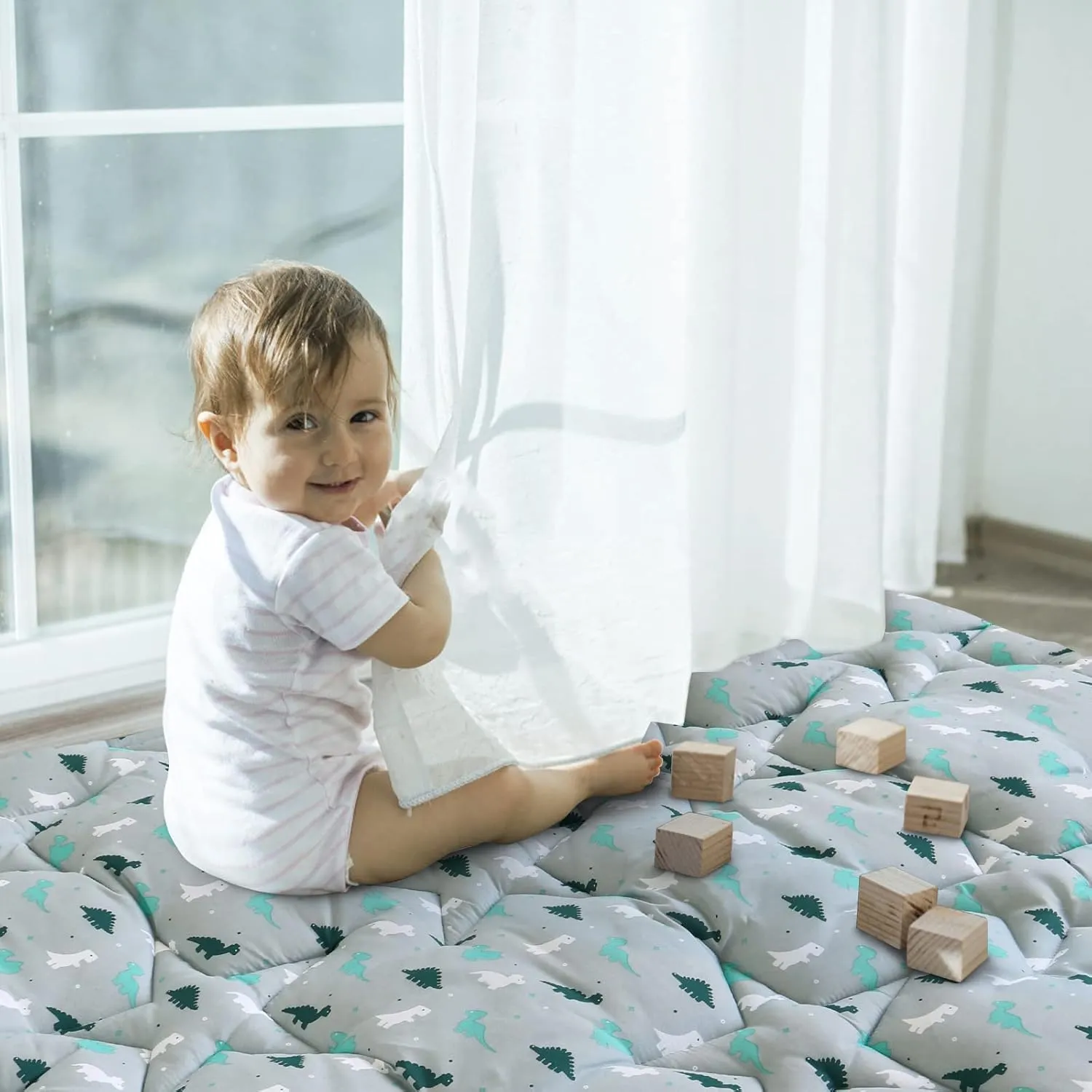 Baby Play Mat for 71'' x 59'' Playpen, Playmat for Babies and Toddlers Large & Thick, Non Slip Cushioned Baby Play Mats for Floor, Kids Play Mat for Playpen Easy Clean, Foam Play Mat, Grey