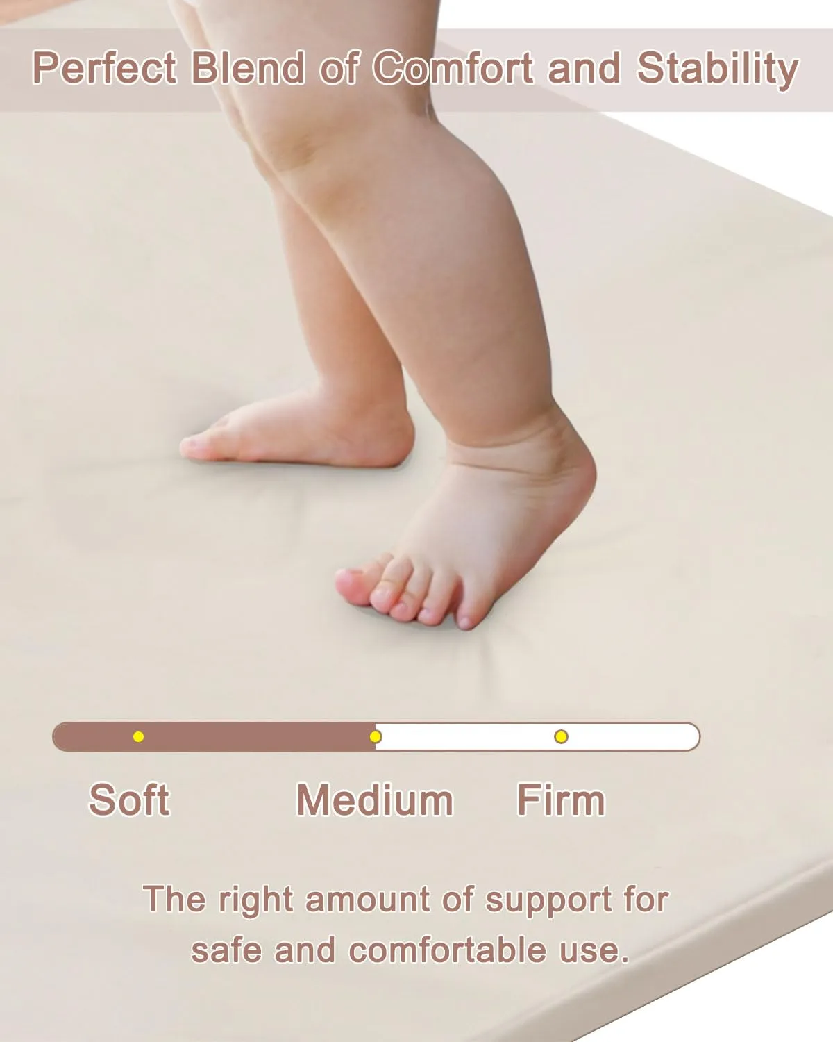 Baby Play Mat for Floor,1.3" Thick Foam Nursery Rug with Removable Washable Cover,Non Slip Soft Velvet Kids Play Crawling Mat for Toddlers,Infants,Yoga Mat,Tatami Mat,50x50 Inch Beige