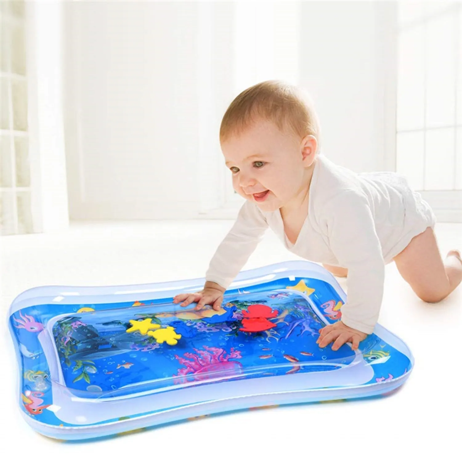 Baby Water Mat Inflatable Baby Play Mat Activity Center for Infant Baby Toys 3 to 15 Months, Baby Gifts for Boys Girls(Assorted Design)